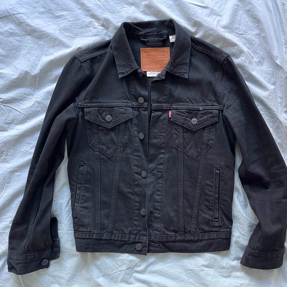 Levi Strauss Black Denim Jacket, Men's XS (fits women S)
